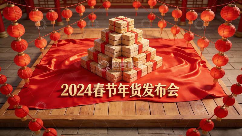 高清大图下载【趣麦麦图】2024春节年货发布会现场