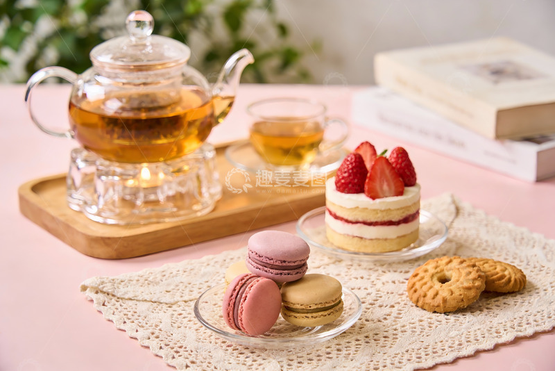高清大图下载【趣麦麦图】精致下午茶甜点与茶具摆拍