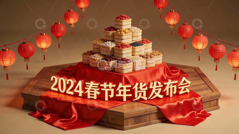 高清大图下载【趣麦麦图】2024春节年货发布会现场
