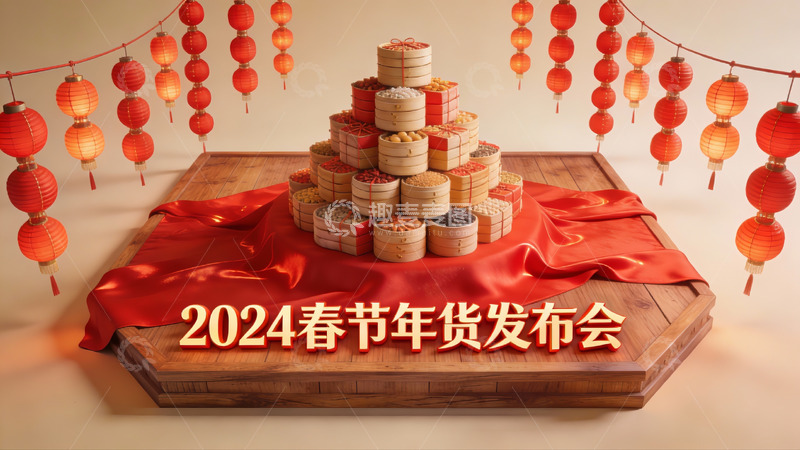 高清大图下载【趣麦麦图】2024春节年货发布会现场