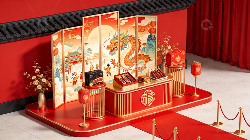 高清大图下载【趣麦麦图】中式节日主题陈列展示