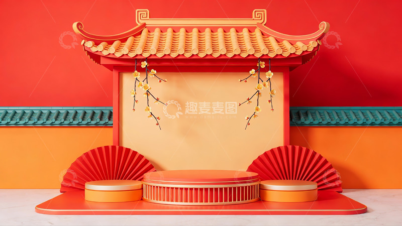 高清大图下载【趣麦麦图】中式传统风格展示台