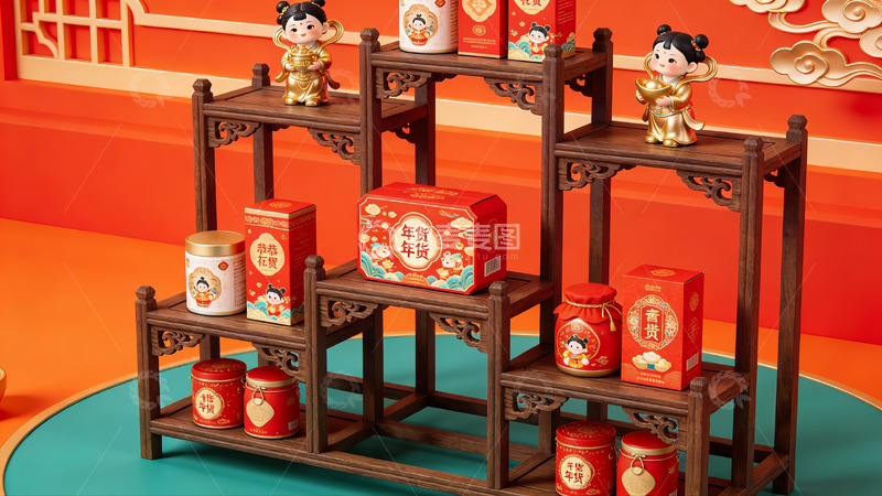 高清大图下载【趣麦麦图】传统节日礼盒陈列展示