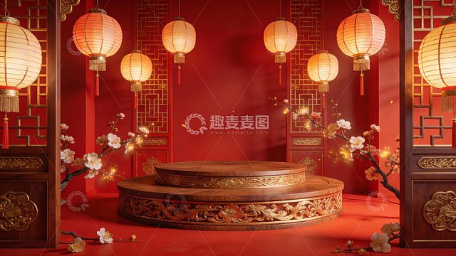 中式传统节日装饰场景