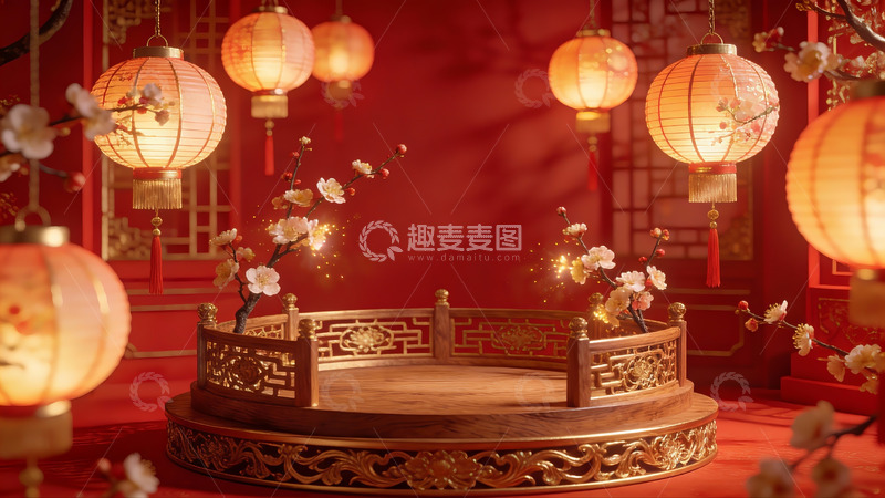 高清大图下载【趣麦麦图】中式传统节日装饰场景