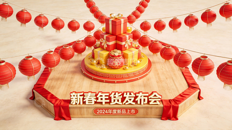 高清大图下载【趣麦麦图】新春年货发布会场景