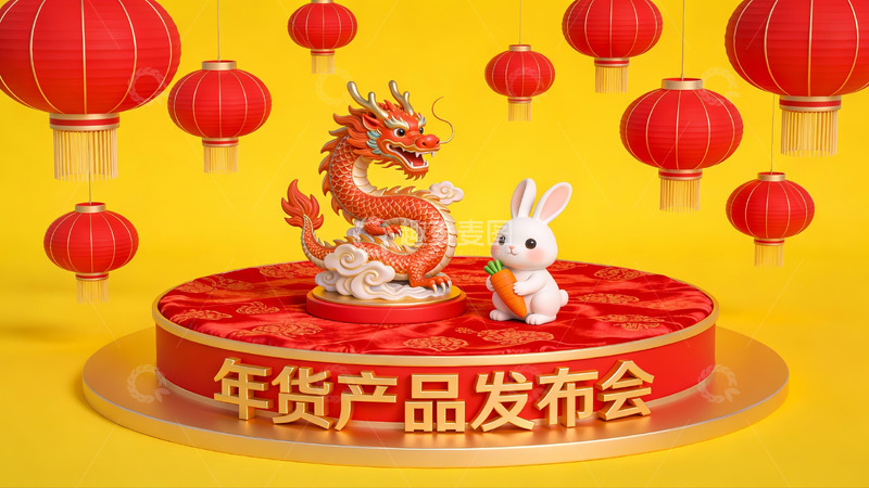 高清大图下载【趣麦麦图】年货产品发布会场景展示