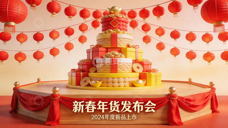 高清大图下载【趣麦麦图】新春年货发布会场景