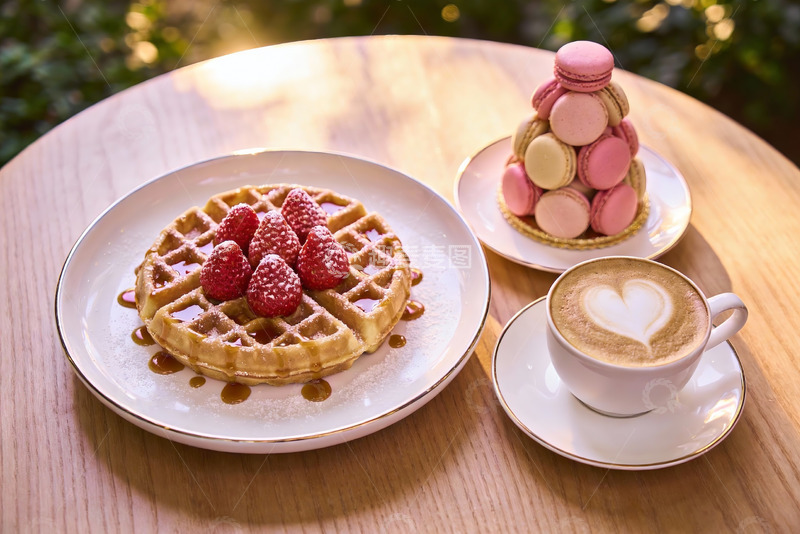高清大图下载【趣麦麦图】美味华夫饼与咖啡甜点