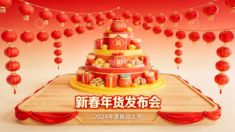 高清大图下载【趣麦麦图】新春年货发布会场景