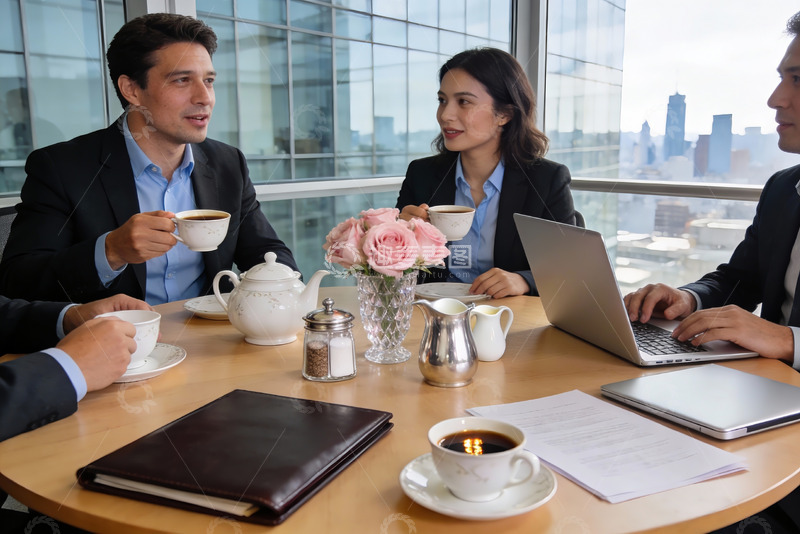 高清大图下载【趣麦麦图】商务会议茶歇场景