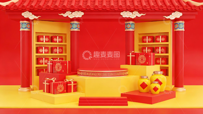 高清大图下载【趣麦麦图】中式传统节日装饰场景