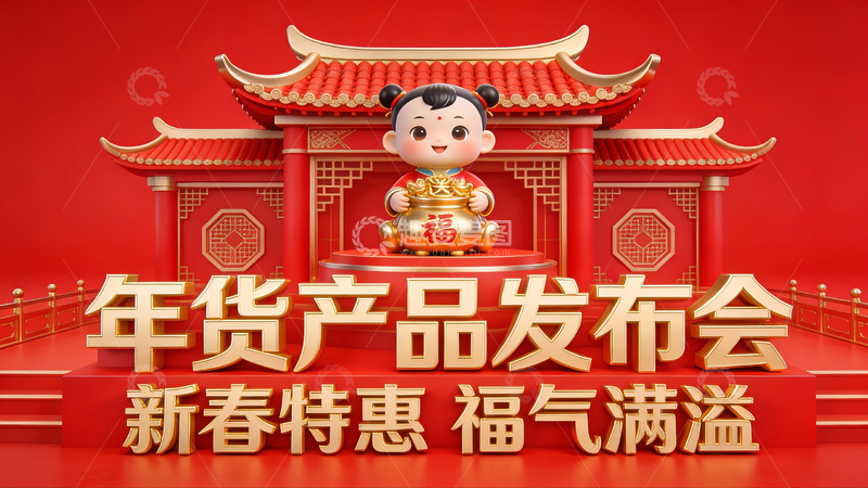 高清大图下载【趣麦麦图】年货产品发布会新春特惠