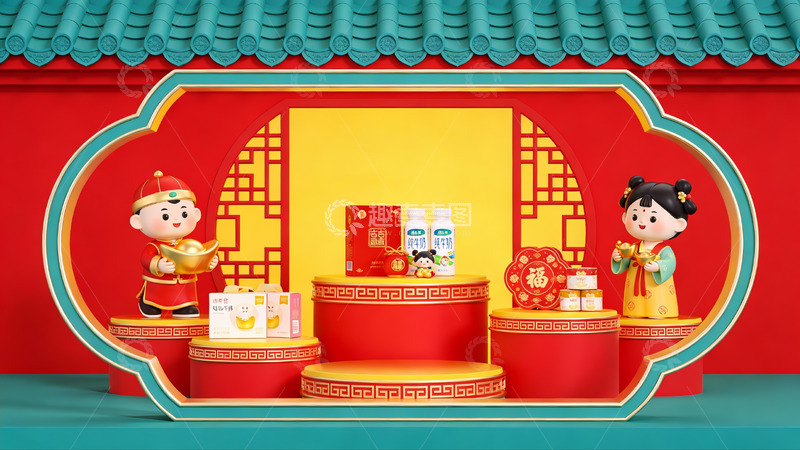 高清大图下载【趣麦麦图】春节主题展示场景