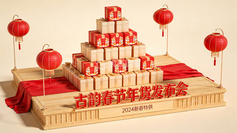 高清大图下载【趣麦麦图】春节年货发布会场景展示