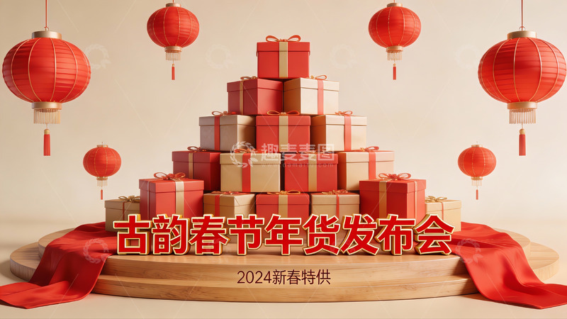 高清大图下载【趣麦麦图】春节年货发布会场景