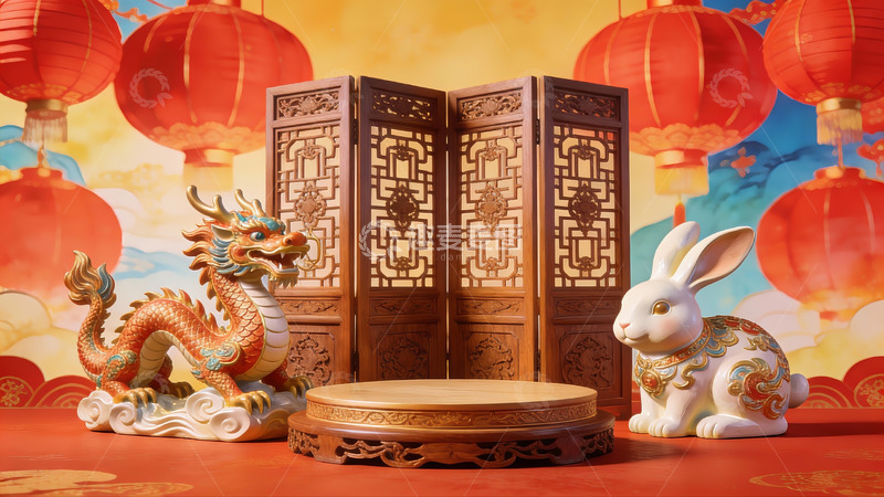 高清大图下载【趣麦麦图】中式节日装饰场景