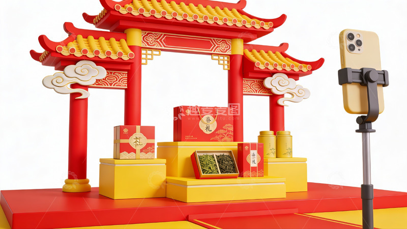 高清大图下载【趣麦麦图】中式传统节日礼盒展示