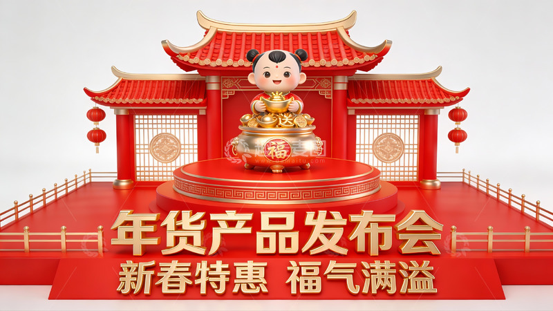 高清大图下载【趣麦麦图】年货产品发布会新春特惠