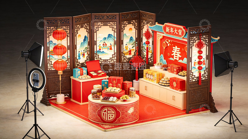 高清大图下载【趣麦麦图】春节主题陈列展示