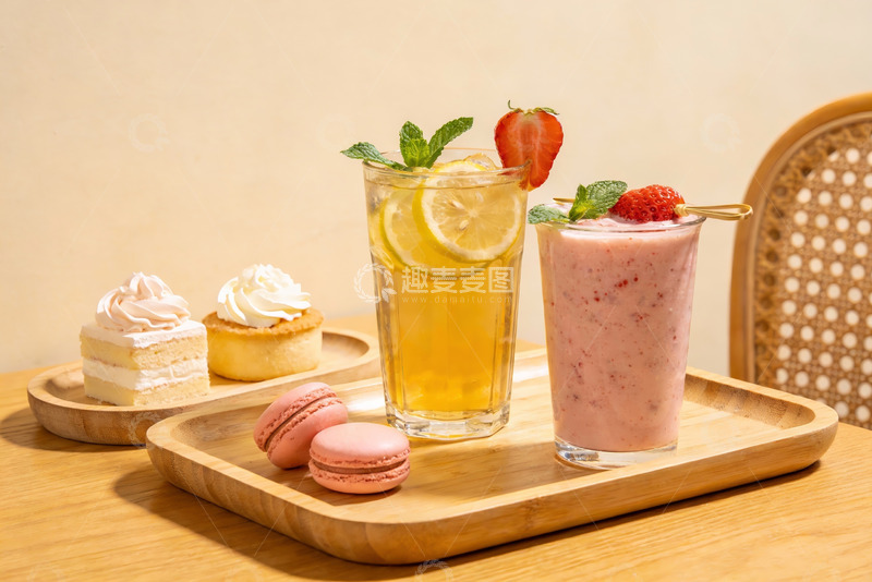 高清大图下载【趣麦麦图】精致甜品与饮品摆盘