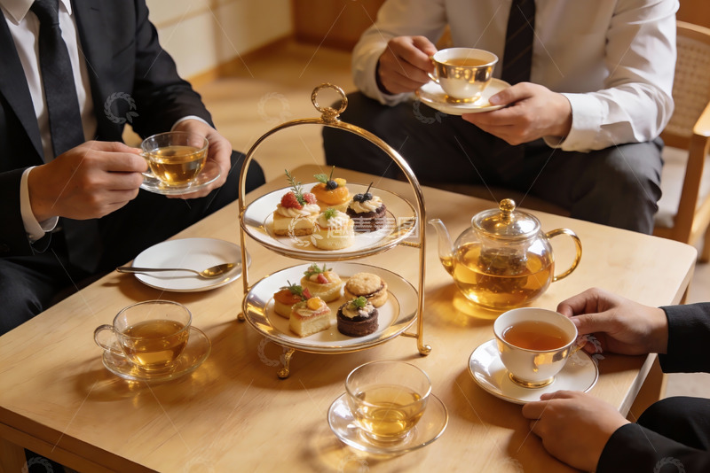 高清大图下载【趣麦麦图】商务人士下午茶聚会
