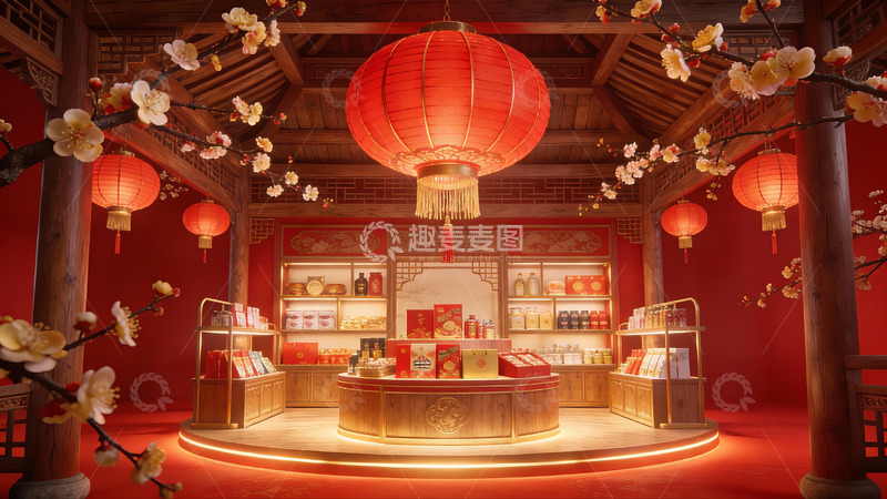 高清大图下载【趣麦麦图】中式传统节日装饰展厅
