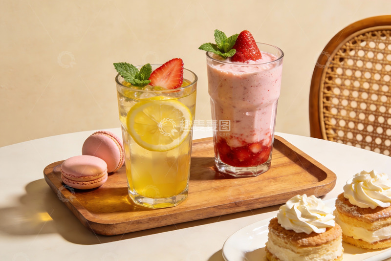 高清大图下载【趣麦麦图】夏日饮品与甜点摆盘