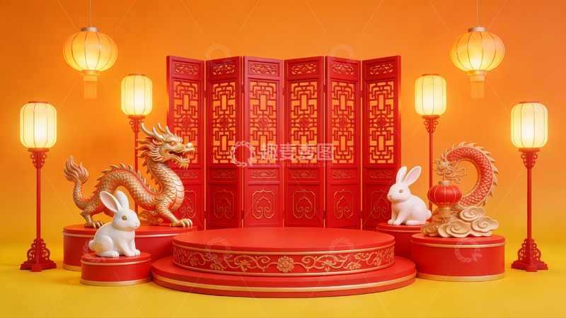 高清大图下载【趣麦麦图】中式节日装饰场景