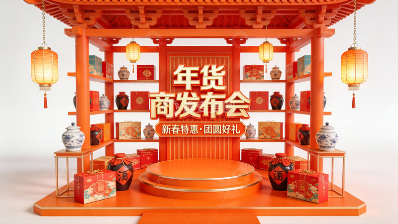高清大图下载【趣麦麦图】年货发布会场景展示