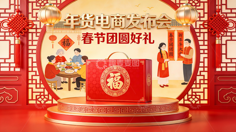 高清大图下载【趣麦麦图】年货电商发布会春节主题展示