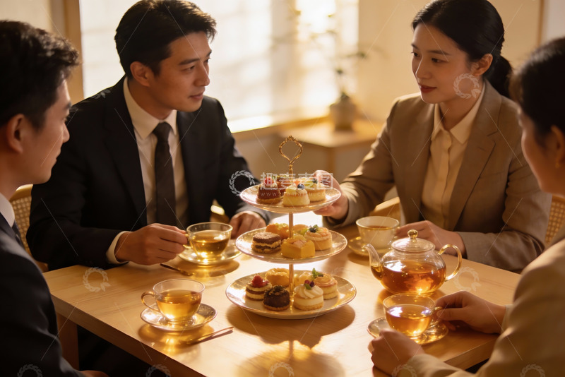 高清大图下载【趣麦麦图】商务人士下午茶聚会