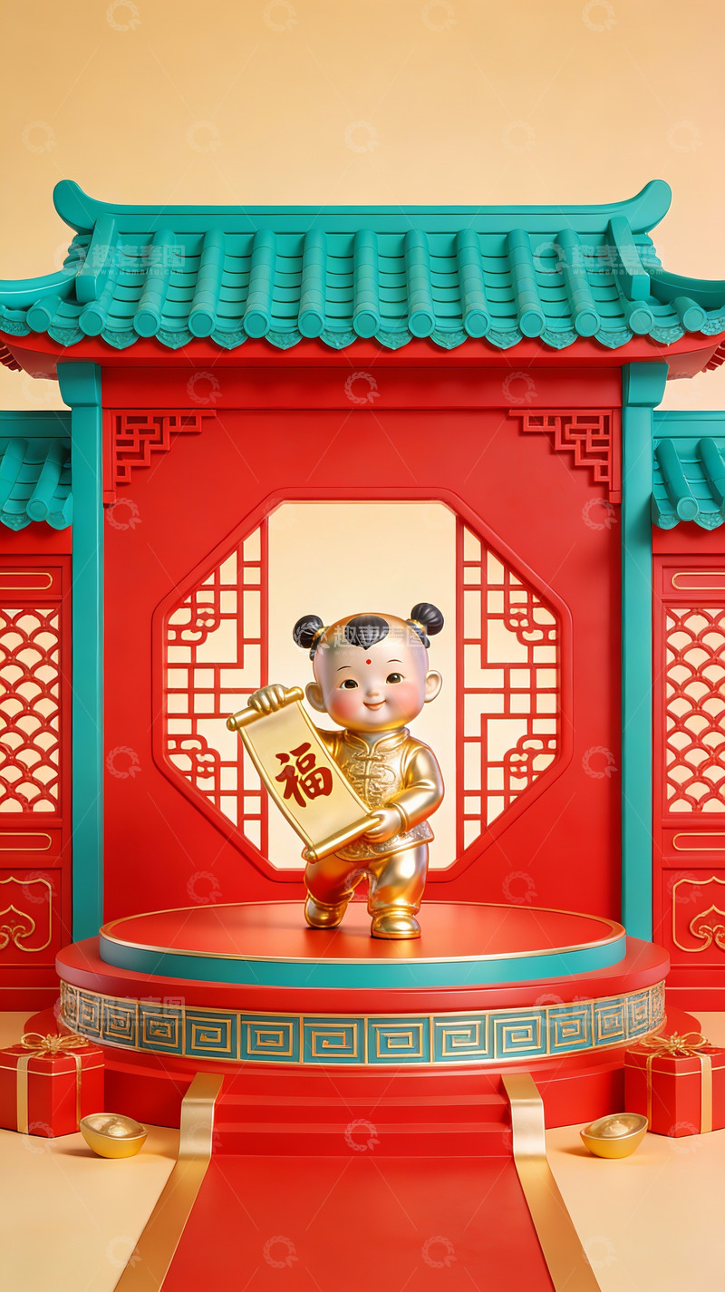 高清大图下载【趣麦麦图】中式传统节日装饰场景