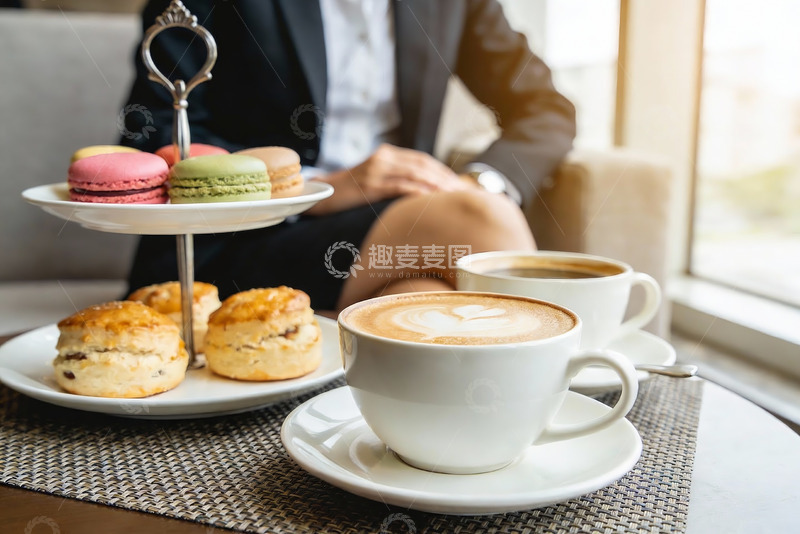 高清大图下载【趣麦麦图】咖啡甜点下午茶时光