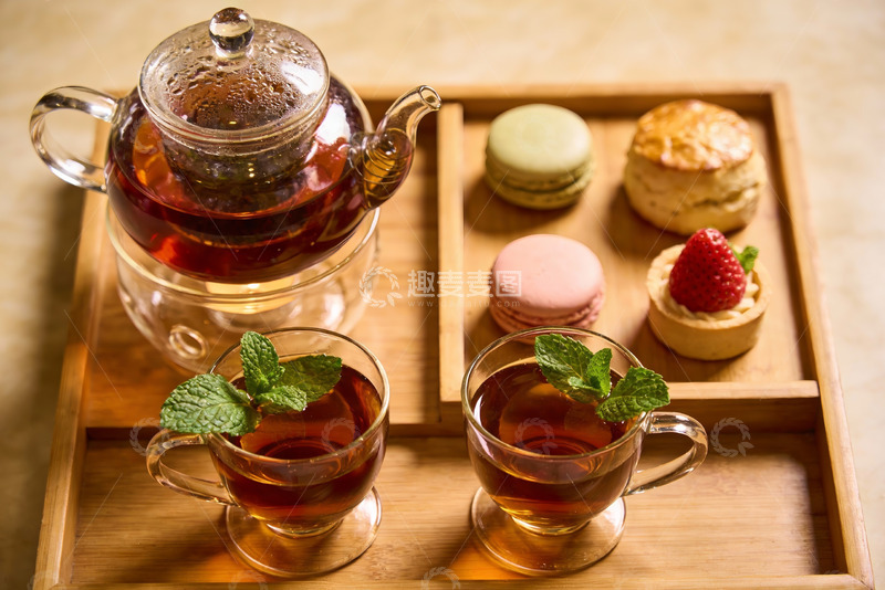 高清大图下载【趣麦麦图】下午茶时光茶点与精致茶具