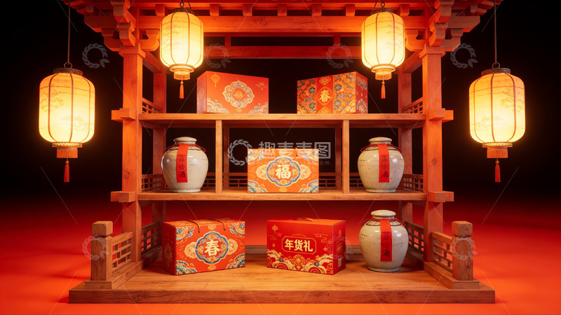 高清大图下载【趣麦麦图】中式传统节日装饰摆设