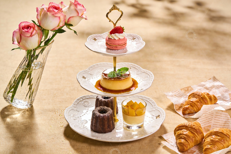 高清大图下载【趣麦麦图】精致下午茶甜点与鲜花摆拍