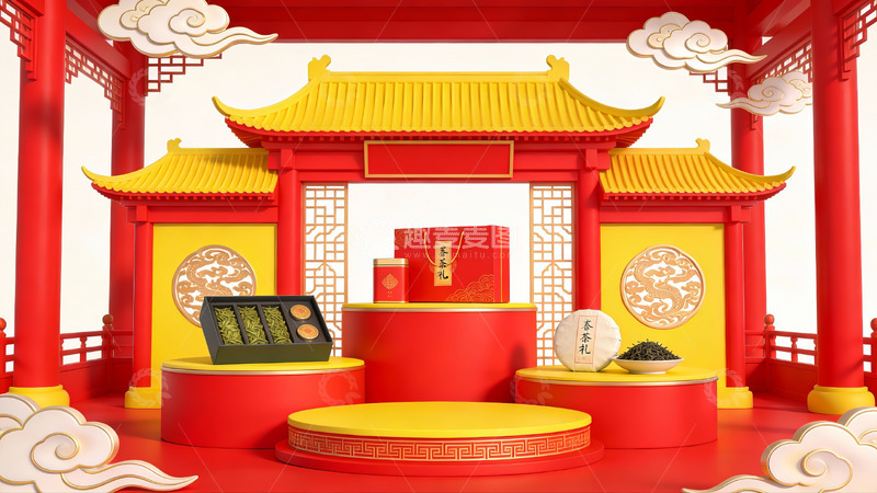 高清大图下载【趣麦麦图】中式传统节日场景布置