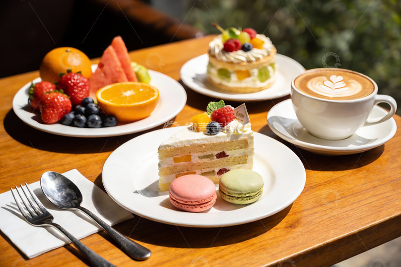 高清大图下载【趣麦麦图】精致下午茶甜点与水果