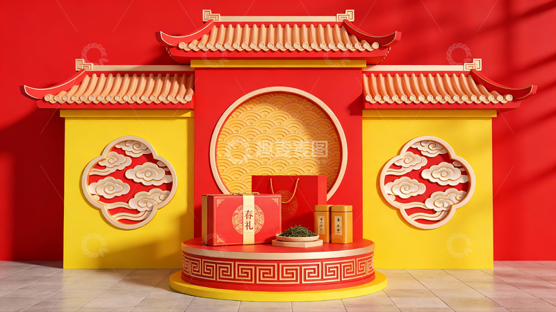 高清大图下载【趣麦麦图】中式传统节日装饰场景