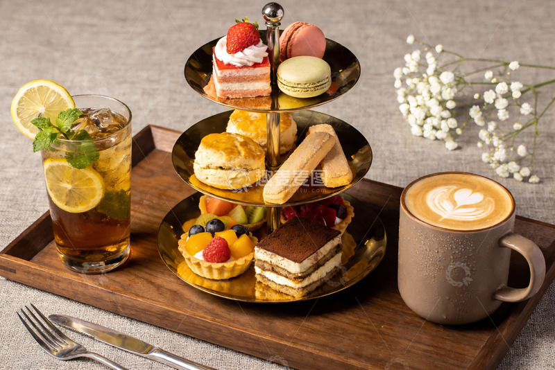 高清大图下载【趣麦麦图】精致下午茶甜点与饮品