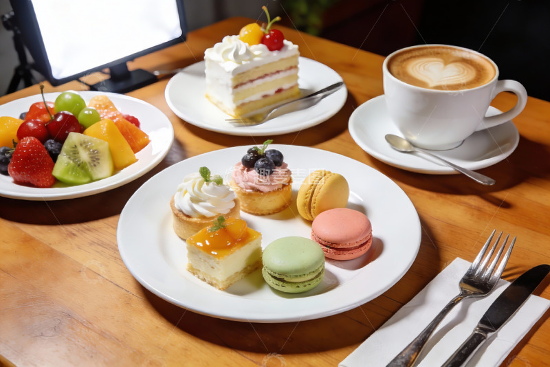 高清大图下载【趣麦麦图】精致下午茶甜品与咖啡