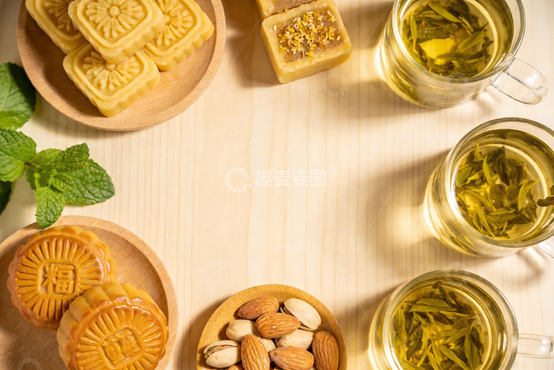 高清大图下载【趣麦麦图】中秋茶点摆盘