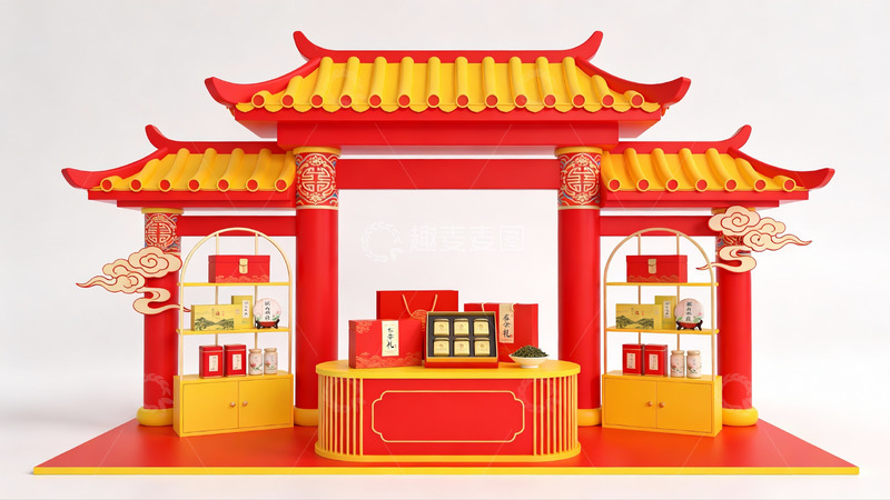 高清大图下载【趣麦麦图】中式传统风格展台设计