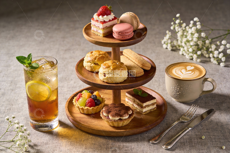 高清大图下载【趣麦麦图】精致下午茶点心与饮品