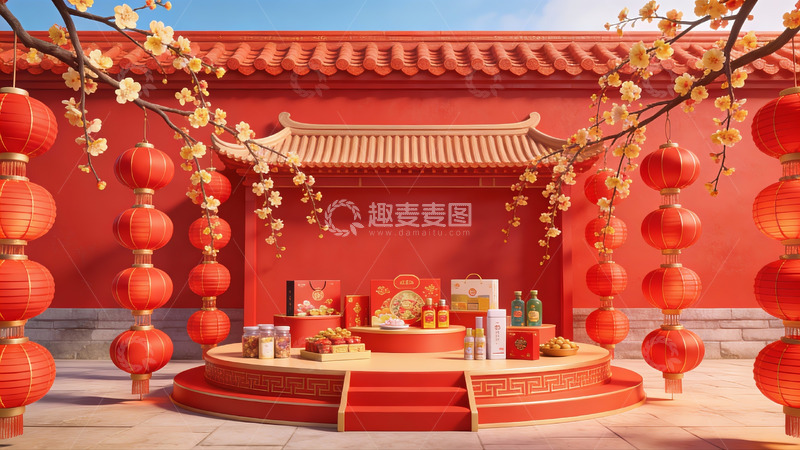 高清大图下载【趣麦麦图】传统节日庆典场景布置