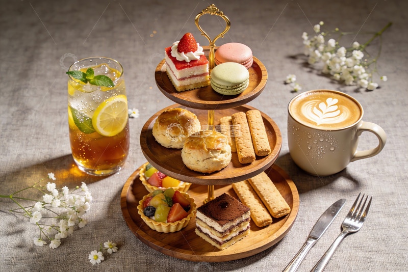 高清大图下载【趣麦麦图】精致下午茶甜点与饮品