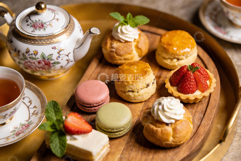 高清大图下载【趣麦麦图】精致下午茶甜点与茶具