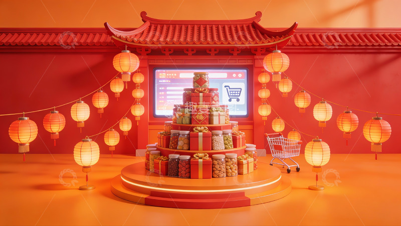 高清大图下载【趣麦麦图】节日购物场景展示