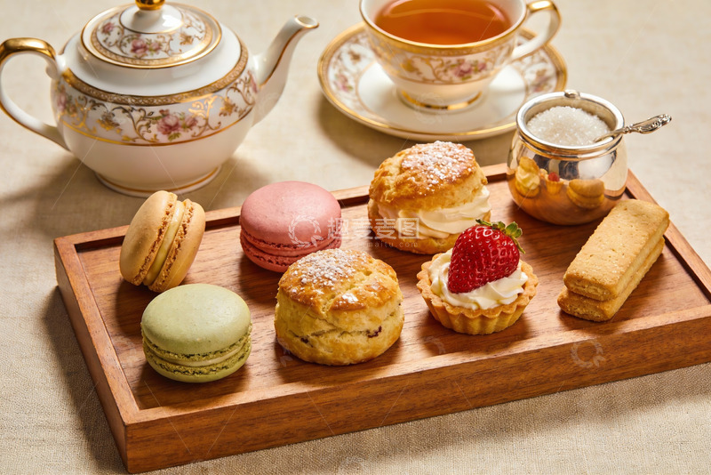 高清大图下载【趣麦麦图】精致下午茶点心与茶具